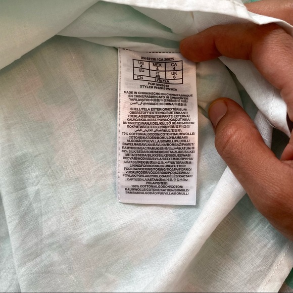 GUESS Twisted Tank Handkerchief Summer Dress with Crochet Back, Mint Green, US 4 - Picture 11 of 15